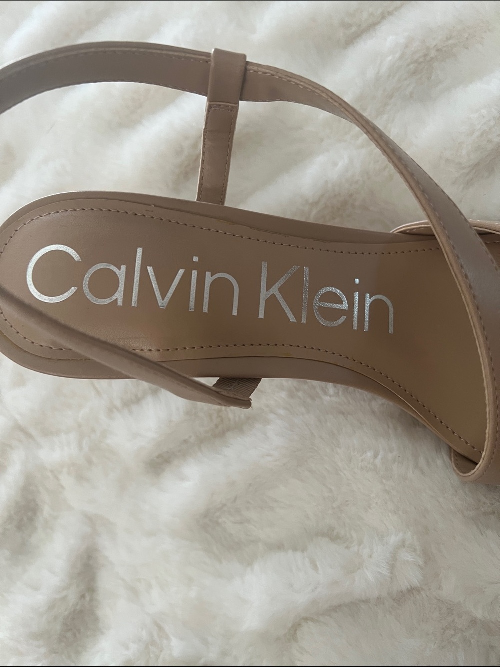 Calvin Klein Nude Pointed-Toe Slingback Heels - Picture 3 of 10